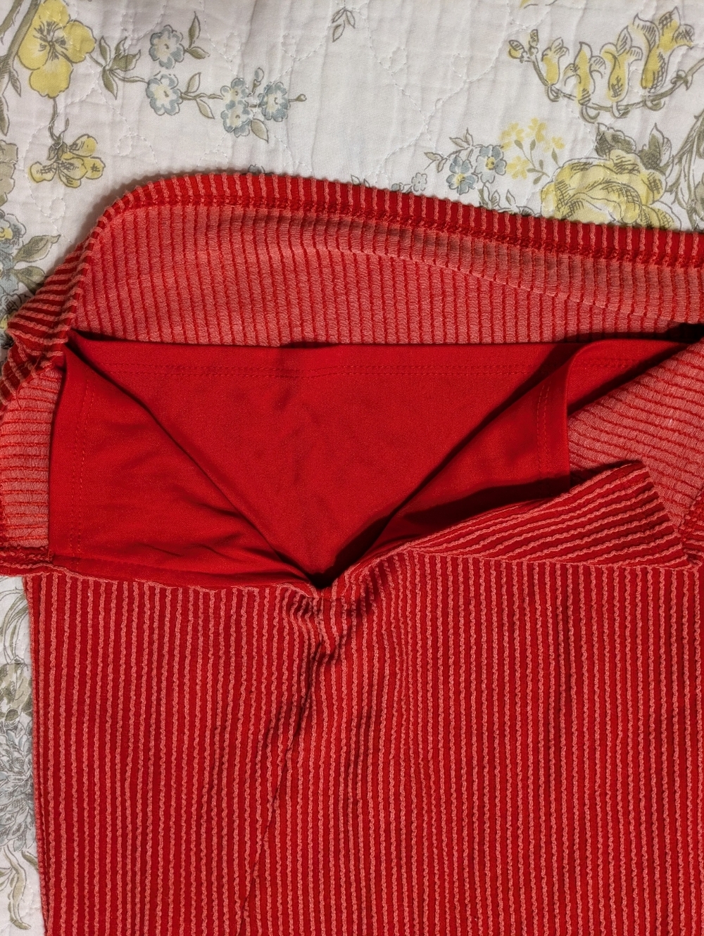 Red Ribbed Tie-Front Tank Dress - Picture 6 of 6
